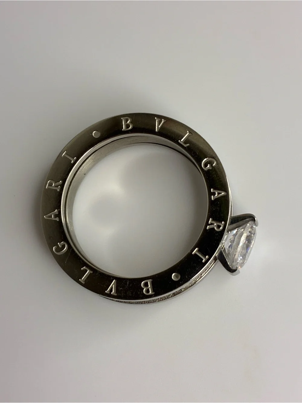 Vintage Silver Solitaire CZ Ring - Size 10